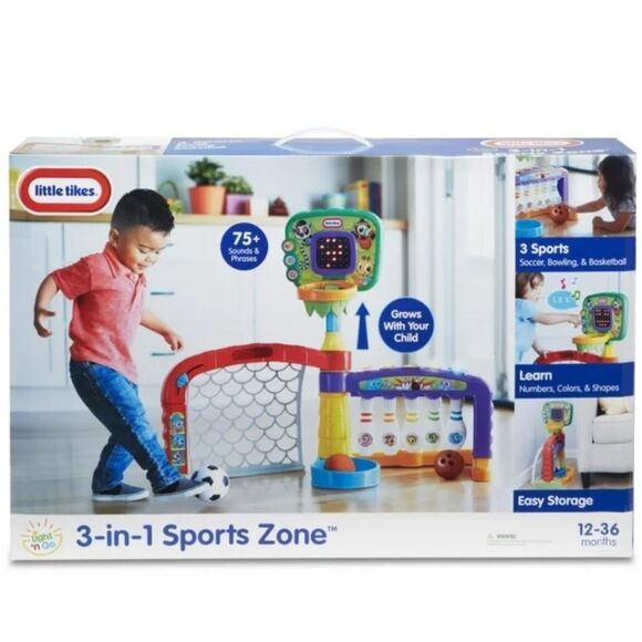 🆕️🏀Sports Zone 3 In 1 Basketball Soccer Bowling Game Fun for Toddlers Children - Picture 2 of 4